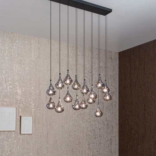 Lucide TEARS - Hanglamp - LED Dimb. - G4 - 16x1,5W 3000K - Zwart - sfeer 1